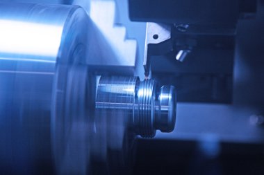 İş yerinde bir Cnc makine Close-Up. 