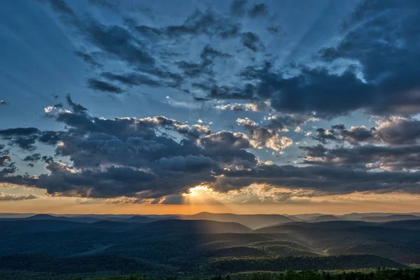 Solnedgång Från Toppen Granknoppen West Virginia — Stockfoto