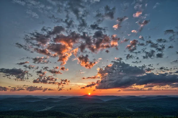 Puesta Sol Desde Parte Superior Spruce Knob Virginia Occidental Imágenes de stock libres de derechos