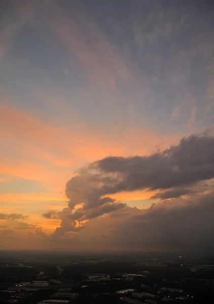 Sunset from an airplane — Stock Photo, Image