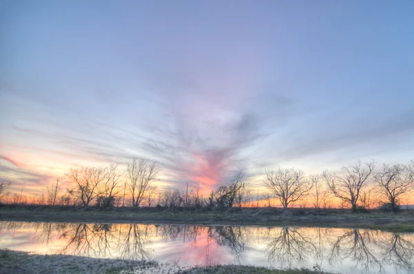 Un atardecer reflejado — Foto de Stock