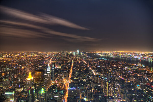 The skyline of New York City, NY