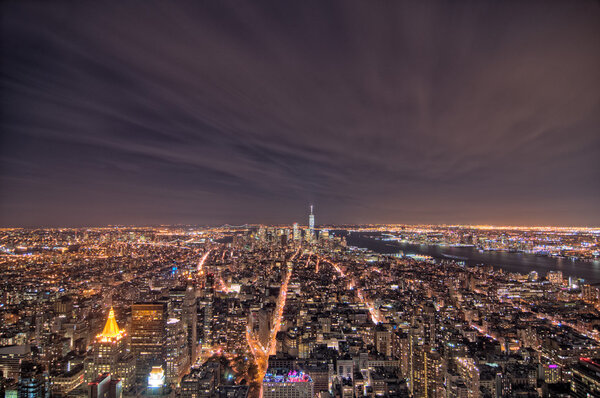 The skyline of New York City, NY