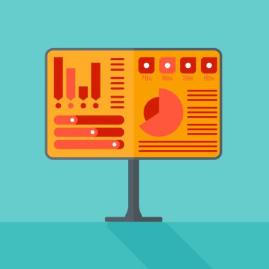 Background of presentation screen with charts.