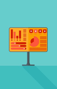 Background of presentation screen with charts.