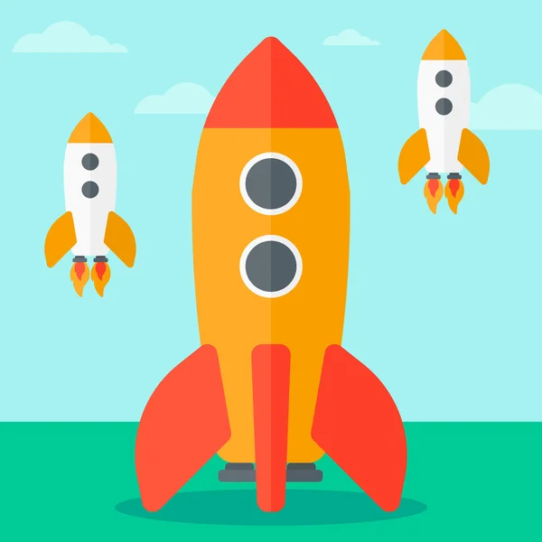 Background of business start-up rockets. — ストックベクタ