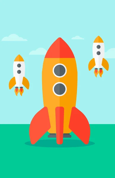 Background of business start-up rockets. — ストックベクタ