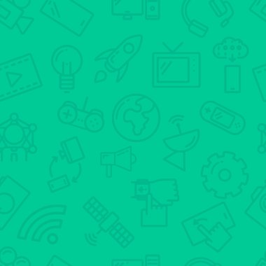 Background with technology icons.