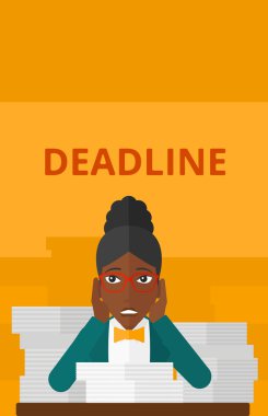 Woman having problem with deadline.