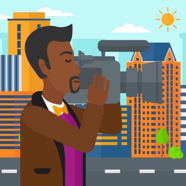 kameraman ile video kamera.