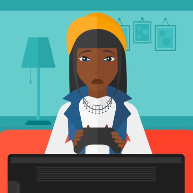 Bağımlısı video gamer.