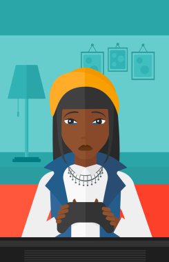 Bağımlısı video gamer.