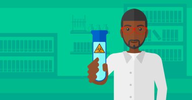 Test tüplü laboratuar asistanı.