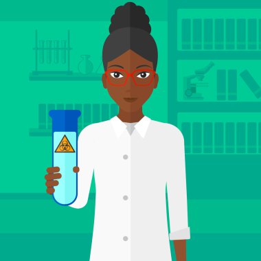 Test tüplü laboratuar asistanı.