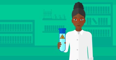 Test tüplü laboratuar asistanı.