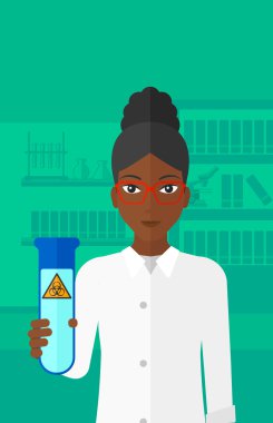 Test tüplü laboratuar asistanı.