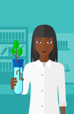 Test tüplü laboratuar asistanı.