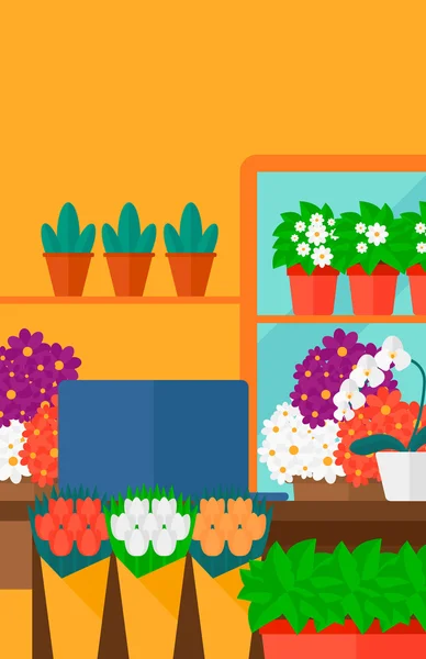 Background of flower shop. — Stock vektor