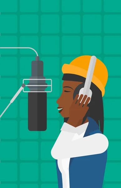 Cantante haciendo disco . — Vector de stock