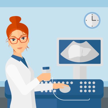 Female ultrasound specialist.