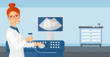 Female ultrasound specialist.