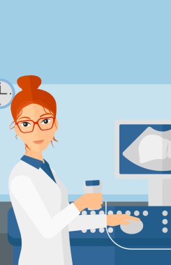 Female ultrasound specialist.