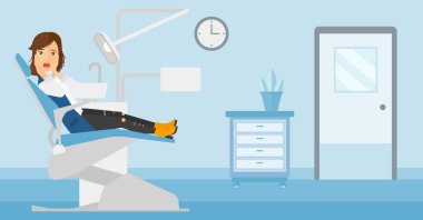 Diş sandalye korkmuş hastada.