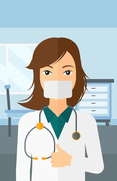 Confident doctor in mask. — Stockvector