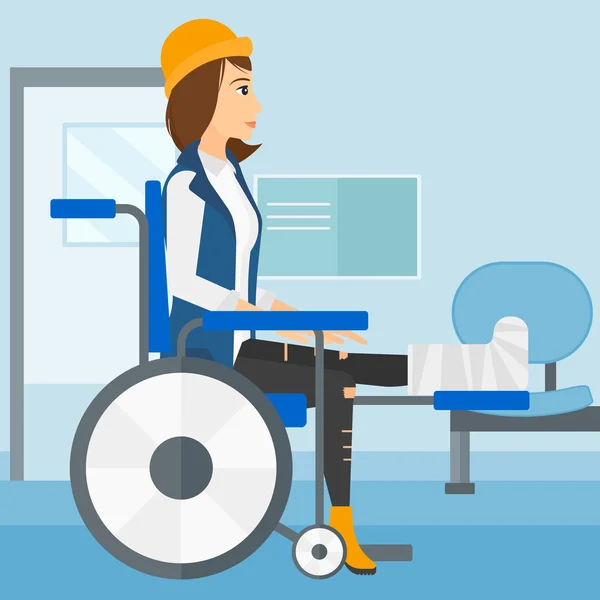 Patient sitting in wheelchair. — Stock Vector