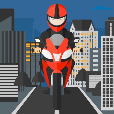 adam sürme motosiklet.