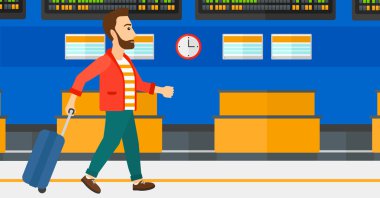 bavulla yürüyen adam.