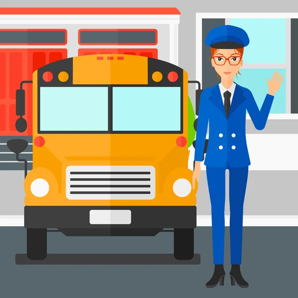 Conductor de autobús escolar . — Vector de stock