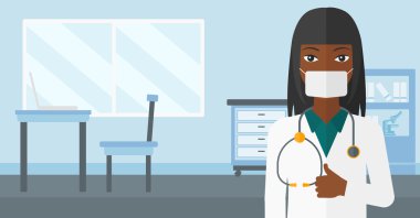 Confident doctor in mask.