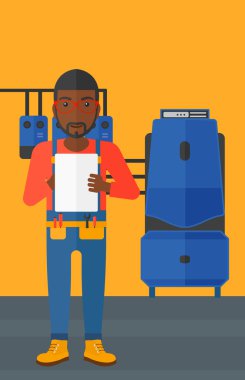 Tablet ile kendine güvenen Oluşturucu.