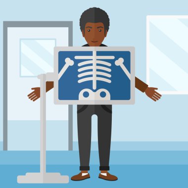 X-ışını yordamı sırasında hasta.