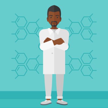 Erkek laboratuvar asistanı.