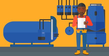 Tablet ile kendine güvenen Oluşturucu.