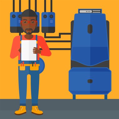 Tablet ile kendine güvenen Oluşturucu.