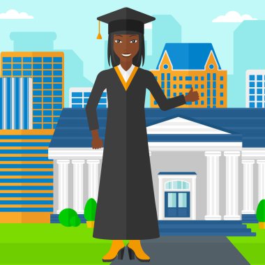 Lisansüstü gösteren başparmak tabela.