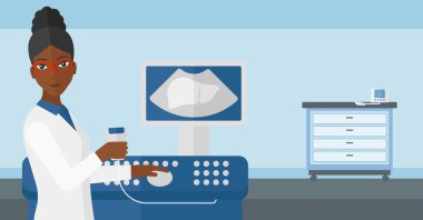 Female ultrasound specialist.