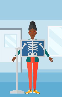 X-ışını yordamı sırasında hasta.