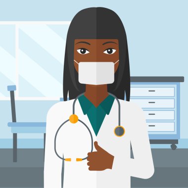 Confident doctor in mask.