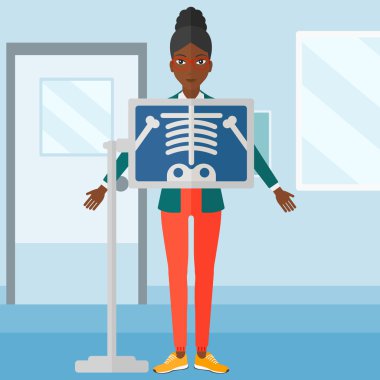 X-ışını yordamı sırasında hasta.