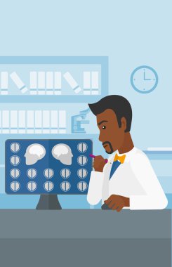 Doctor checking MRI results.