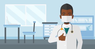 Confident doctor in mask.