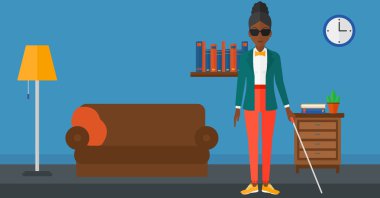 Kör kadın ile sopa.