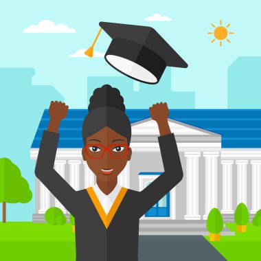 Şapkasını atma mezunu.