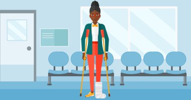 Kırık bacak hastayla.