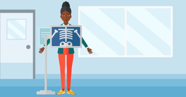 X-ışını yordamı sırasında hasta.