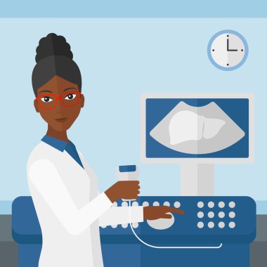 Female ultrasound specialist.